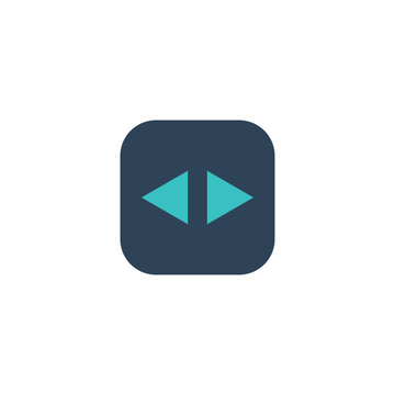 Flat Blue Video Icon On White Background