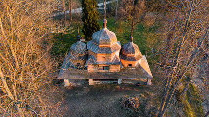 Drewniana cerkiew greckokatolicka. A wooden Greek Catholic church. © Damian Pękalski