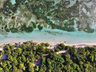 Beautiful Guadeloupe beach drone view