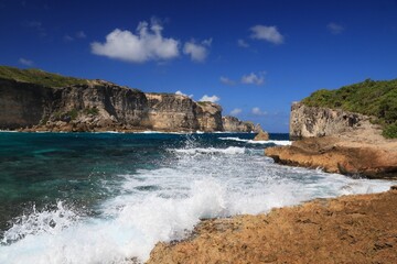 Fototapeta na wymiar Guadeloupe coast landscape - Porte d'Enfer