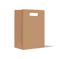 Brown paper grocery bag vector illustration