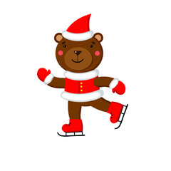 bear santa vector illustration