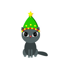 christmas cat vector illustration