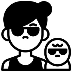 mom boss solid icon