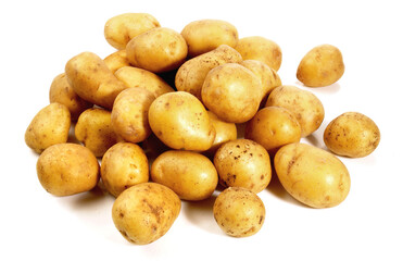 New Potatoes on white Background Isolated