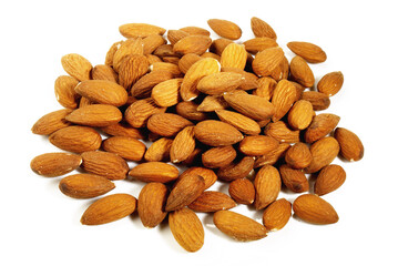 Salted Almonds on white Background Isolated