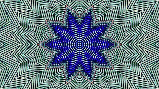 Beautiful abstract kaleidoscope that shines, a radiant light that regulates the subtle movements