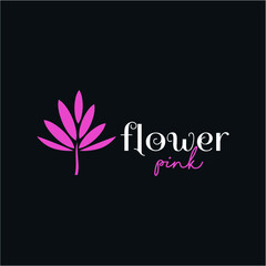 Flower pink logo vector image