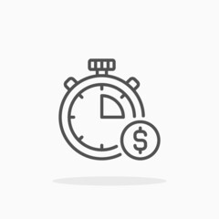 Fast Money icon. Editable Stroke and pixel perfect. Outline style. Vector illustration. Enjoy this icon for your project.