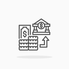Save Money icon. Editable Stroke and pixel perfect. Outline style. Vector illustration. Enjoy this icon for your project.