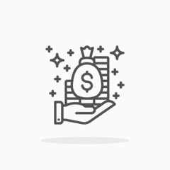 Money Bag icon. Editable Stroke and pixel perfect. Outline style. Vector illustration. Enjoy this icon for your project.