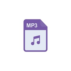File types icon mp3 - music , vector art and illustration.