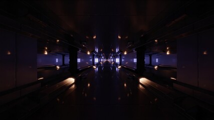 3d illustration of 4K UHD dark geometric corridor