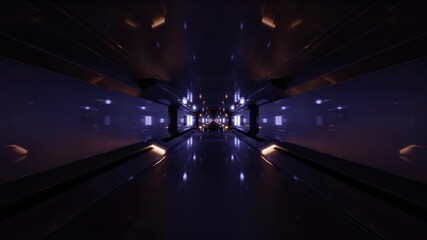 Fototapeta na wymiar 3d illustration of 4K UHD illuminated dark tunnel