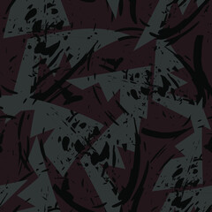 Seamless abstract urban pattern with trianle elements and grunge spots