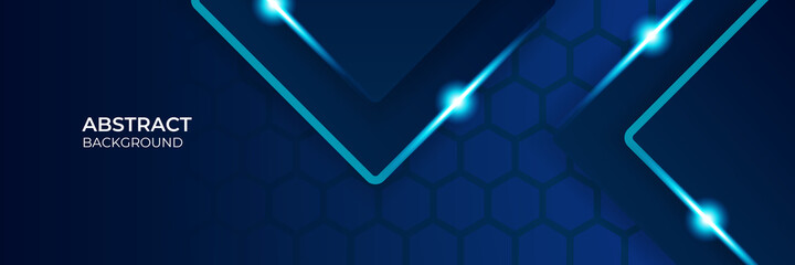 Fototapeta premium Modern abstract dark navy blue banner background. Vector abstract graphic design banner pattern background template illustration.