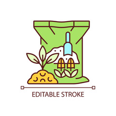 Corn gluten meal RGB color icon. Organic soil and plants supplement. Corn byproduct used as plant feeding. Natural additive. Isolated vector illustration. Simple filled line drawing. Editable stroke