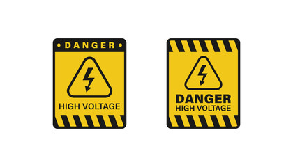 Obraz premium Danger high voltage sign board vector
