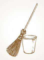 Bin for cleaning. Vector drawing