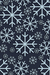 Illustration of the coming year 2022 from snowflakes on a blue background. Winter banner and layout, product packaging with snowflake, place for text. Snow abstract pattern. Christmas theme, new year