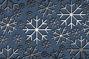 Illustration of the coming year 2022 from snowflakes on a blue background. Winter banner and layout, product packaging with snowflake, place for text. Snow abstract pattern. Christmas theme, new year