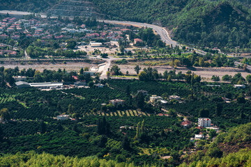 Fototapeta na wymiar aerial view of the mediterranean agricultural region