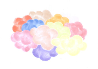 background pink cloud watercolor illustration 
