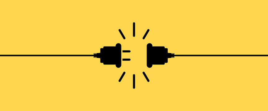 Socket icon. Electric plug icon. Connection and disconnection concept. Vector EPS 10. Isolated on background