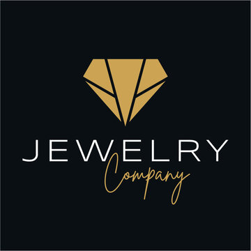 Jewelry diamond gold logo vector image