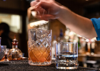 Bartender Stirring a Cocktail