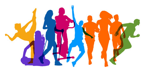 Aktive Menschen beim Sport als Training Konzept