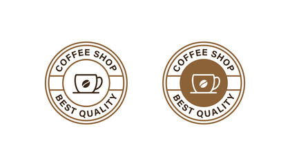Coffee shop logo badge stamp vector