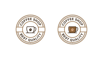 Coffee shop logo badge stamp vector
