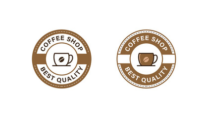Fototapeta premium Coffee shop logo badge stamp vector