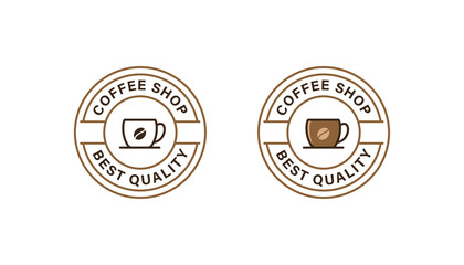 Coffee shop logo badge stamp vector