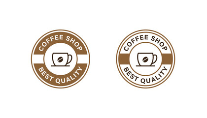 Coffee shop logo badge stamp vector