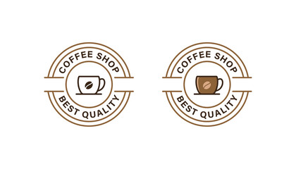 Coffee shop logo badge stamp vector