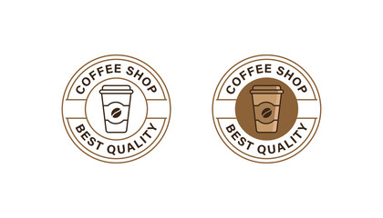 Coffee shop logo badge stamp vector