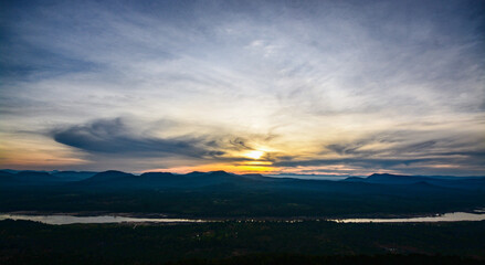 sunset over the mountains