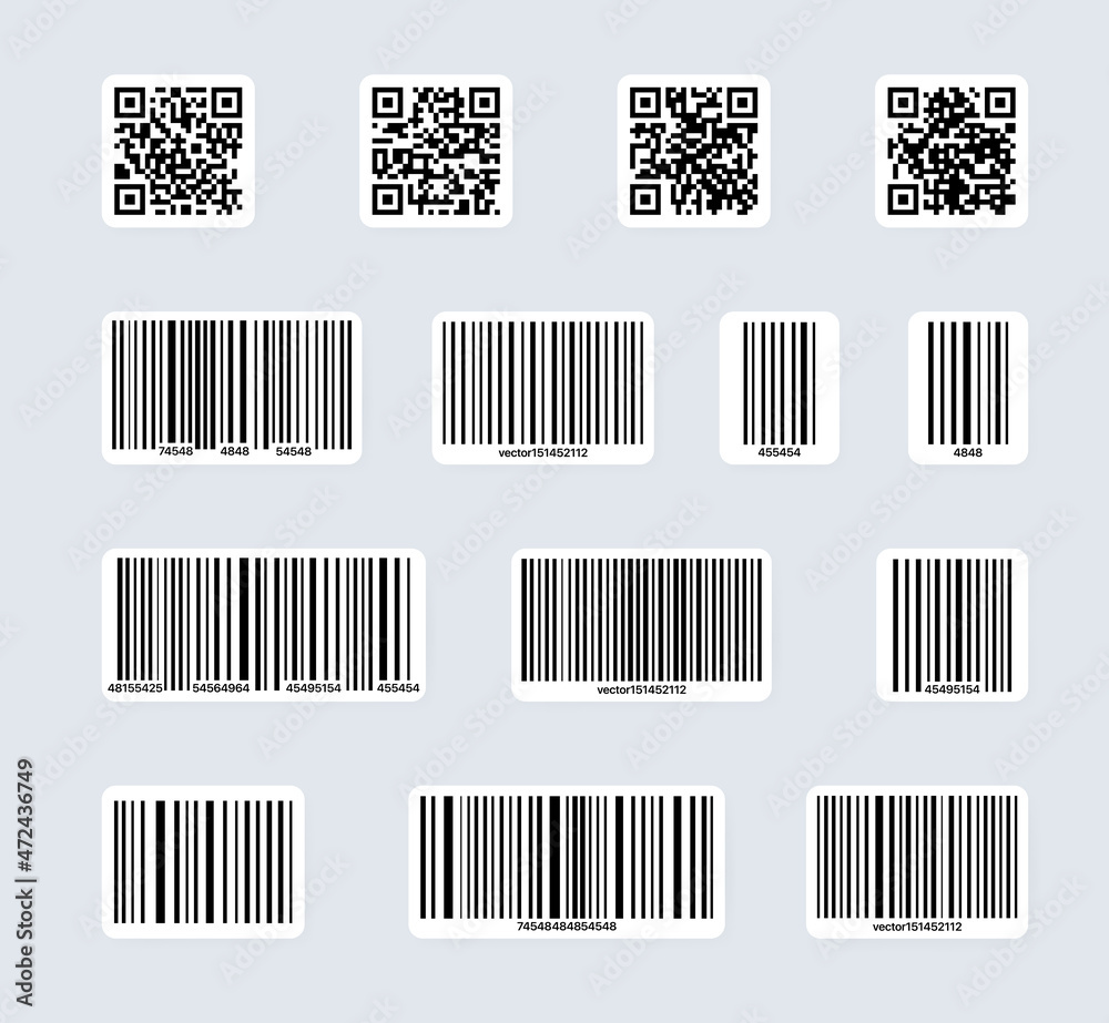 Poster bar code icon set. universal product scan code. can be used as a template for products. vector eps 1