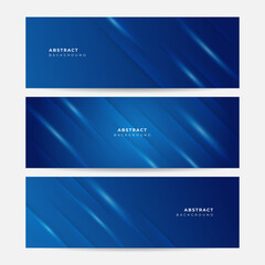 Set of modern dark navy blue banner background. Vector abstract graphic design banner pattern background template illustration.