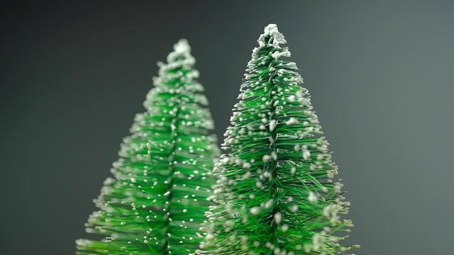 Christmas tree decorated. Slow motion