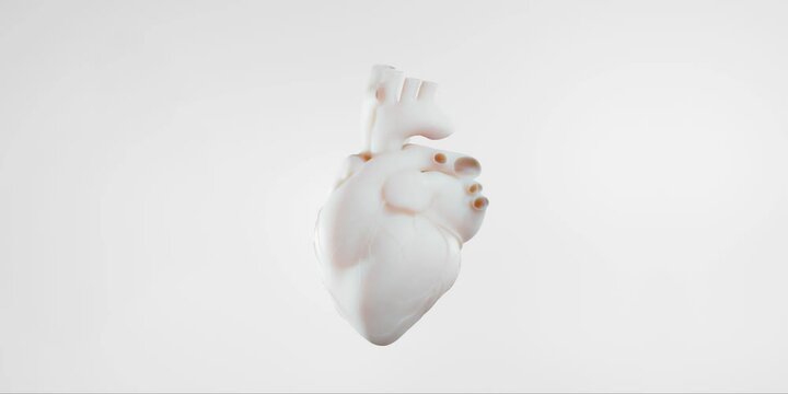 anatomical heart 3d model looped 360 animation