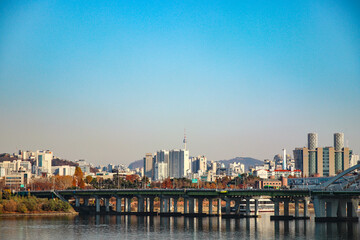 Obraz premium seoul tower and Han river