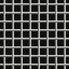 Seamless Chrome Steel Grild Pattern on Black Background. Vector