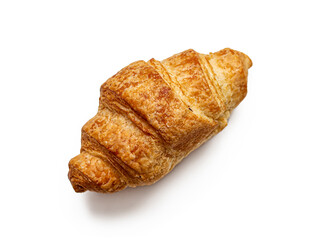 Fresh and delicious croissant from a French bakery on a white background