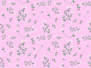 flower seamless pattern on pink background