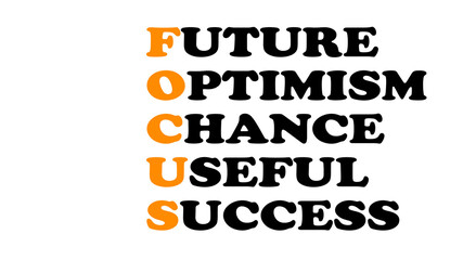 orange focus future optimism chance useful success backronym