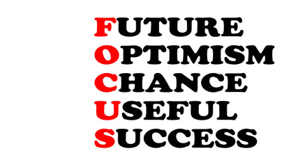 red focus future optimism chance useful success backronym