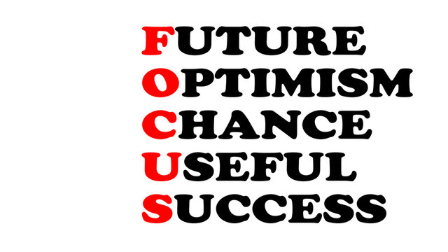 red focus future optimism chance useful success backronym